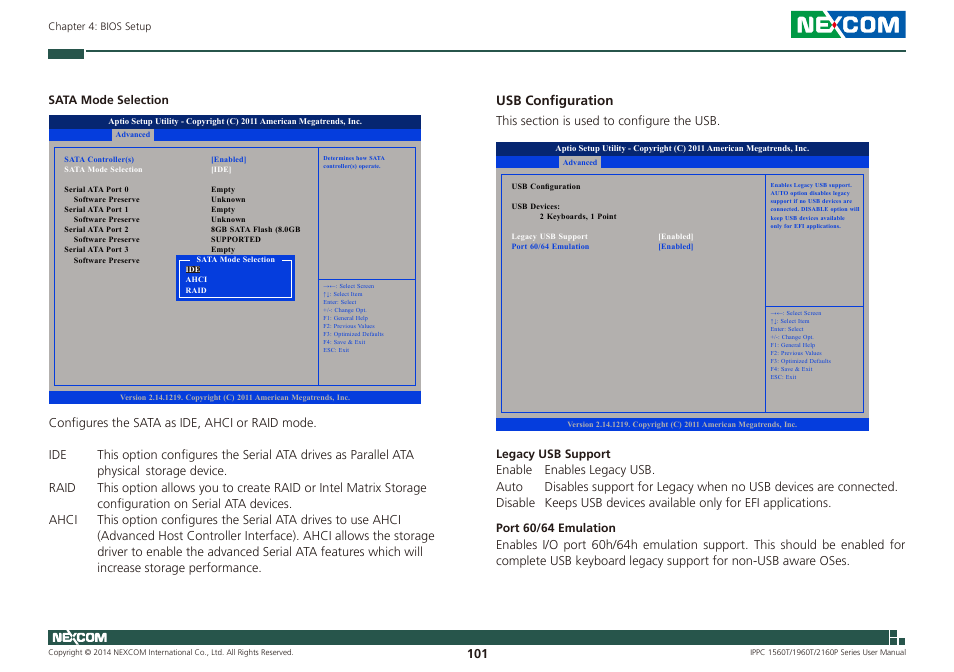 Usb configuration | NEXCOM IPPC 1560T User Manual | Page 118 / 135