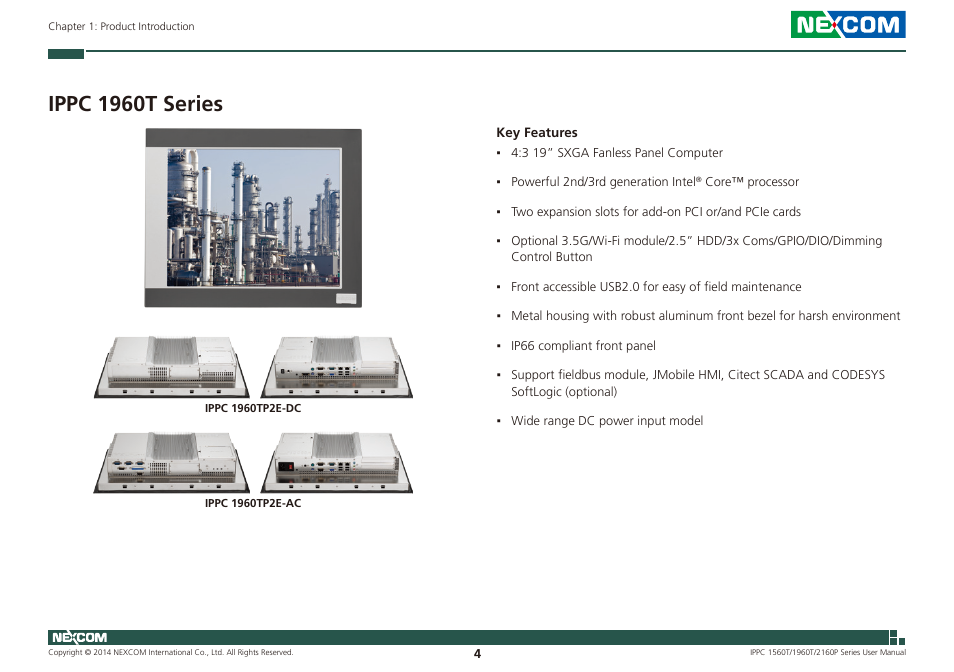 Ippc 1960t series | NEXCOM IPPC 1560T User Manual | Page 21 / 135