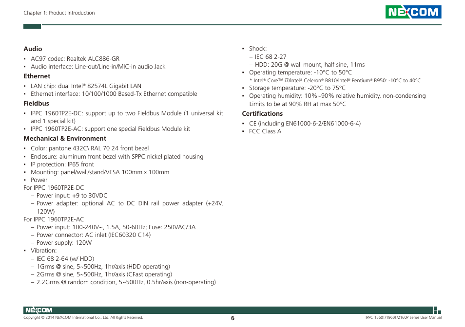 NEXCOM IPPC 1560T User Manual | Page 23 / 135