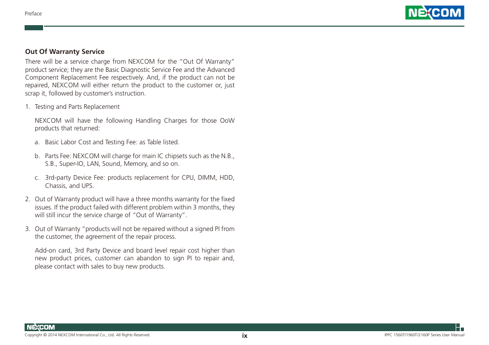 NEXCOM IPPC 1560T User Manual | Page 9 / 135