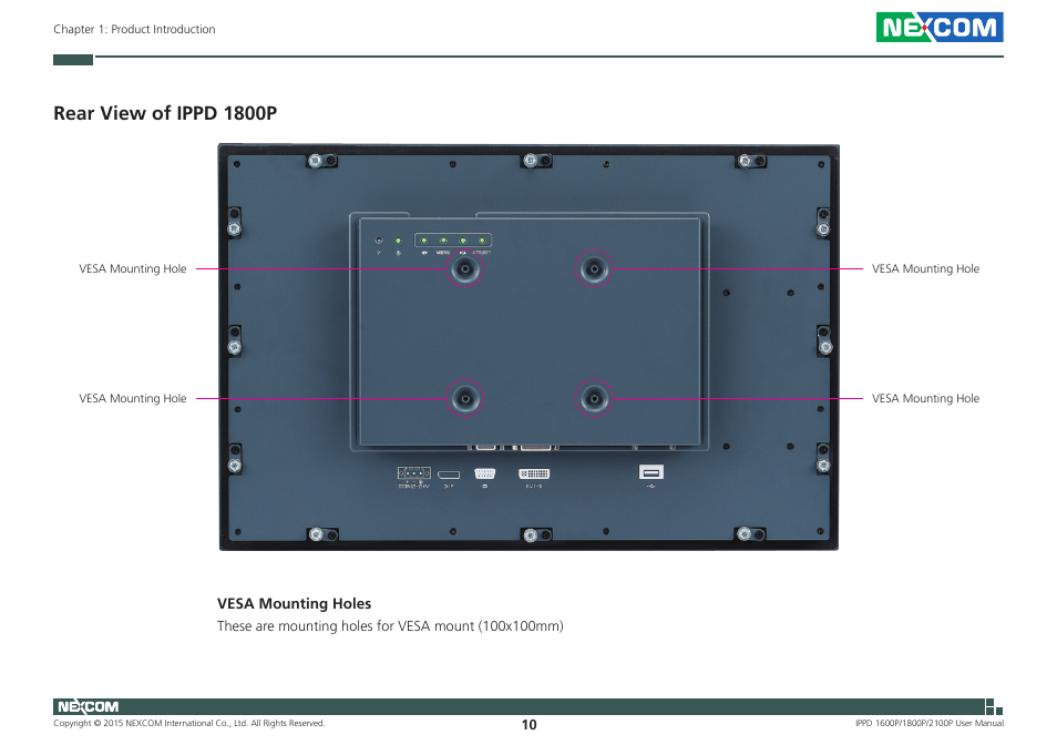 Rear view of ippd 1800p | NEXCOM IPPD 1600P User Manual | Page 25 / 49