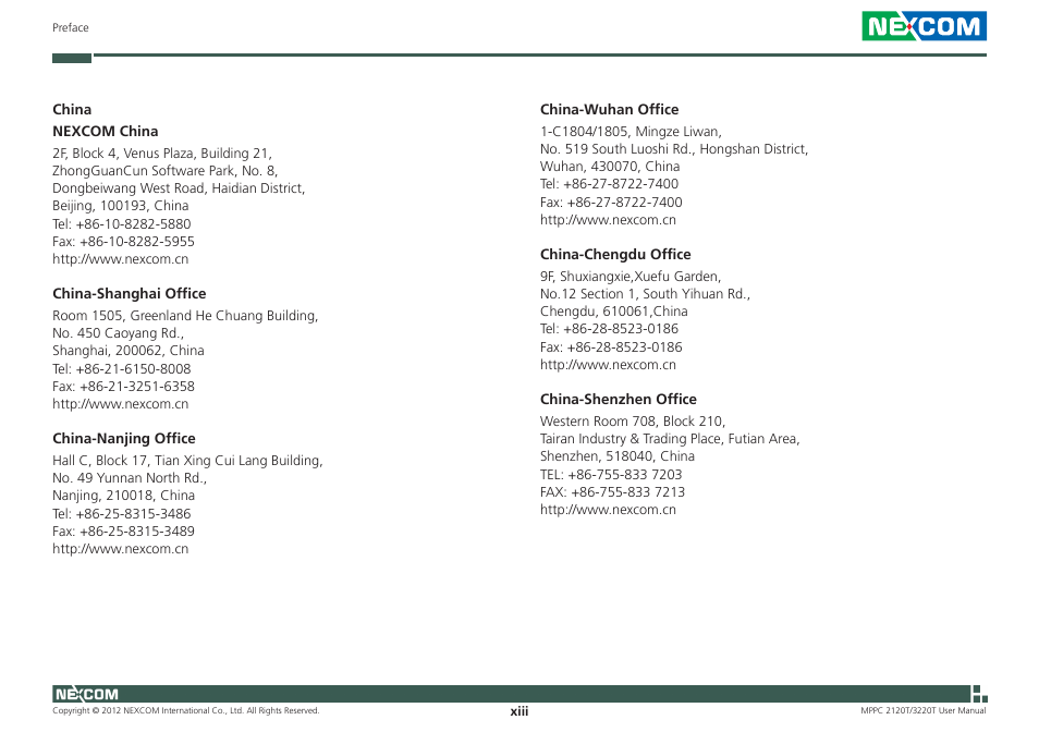 NEXCOM MPPC 2120T User Manual | Page 13 / 113