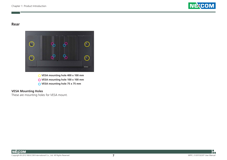 Rear | NEXCOM MPPC 2120T User Manual | Page 23 / 113