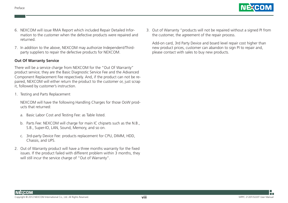 NEXCOM MPPC 2120T User Manual | Page 8 / 113