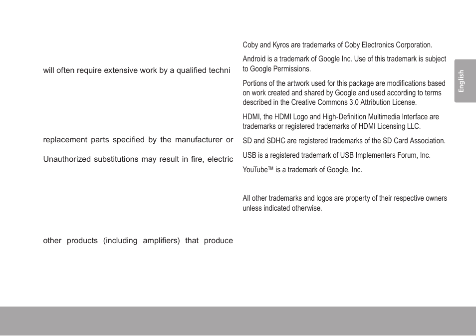 COBY electronic Kyros MID7005-4G User Manual | Page 41 / 42