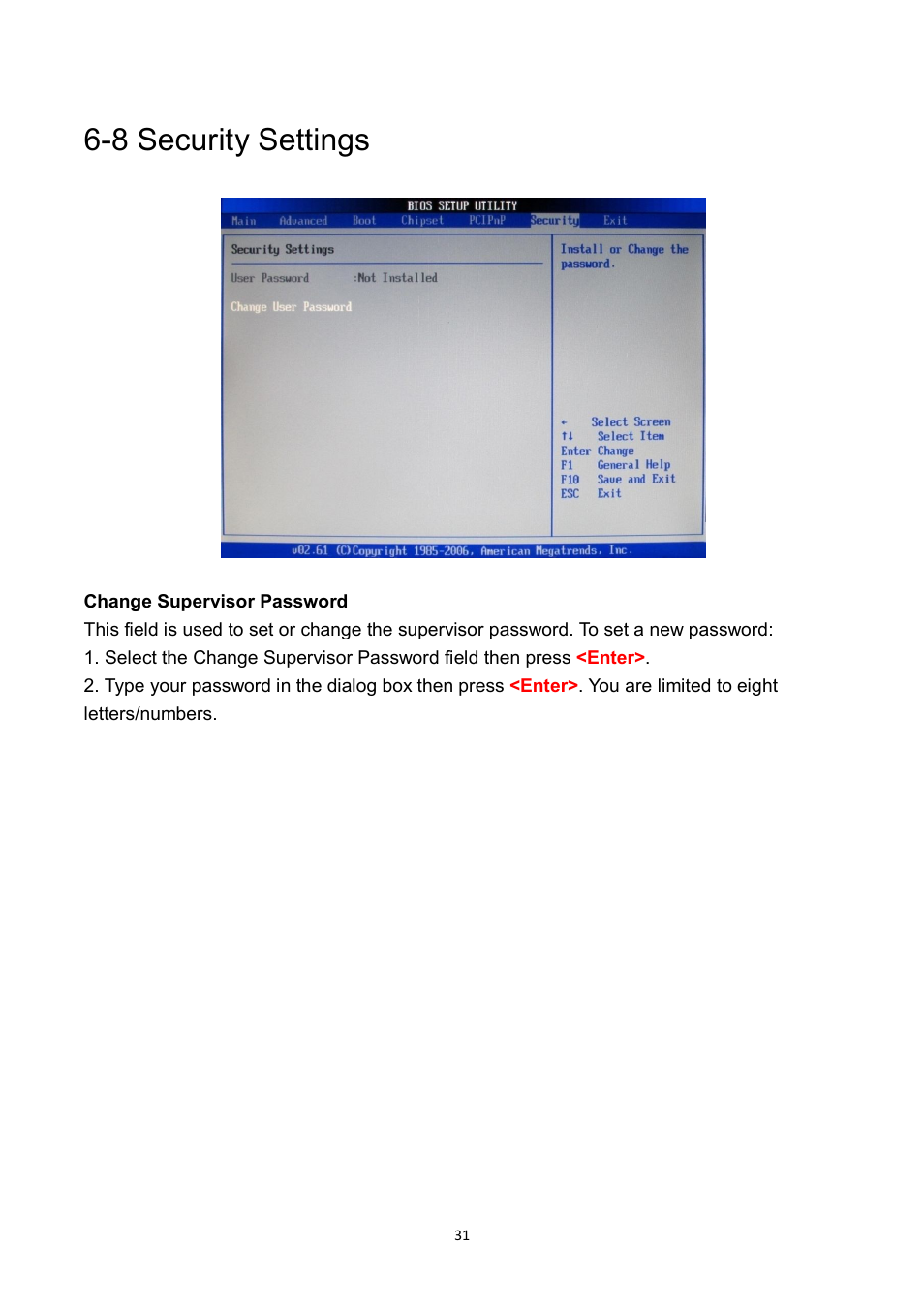 8 security settings | NEXCOM NPT 1550 User Manual | Page 38 / 41