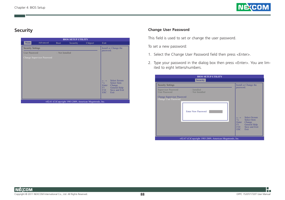 Security | NEXCOM OPPC 1520T User Manual | Page 103 / 110