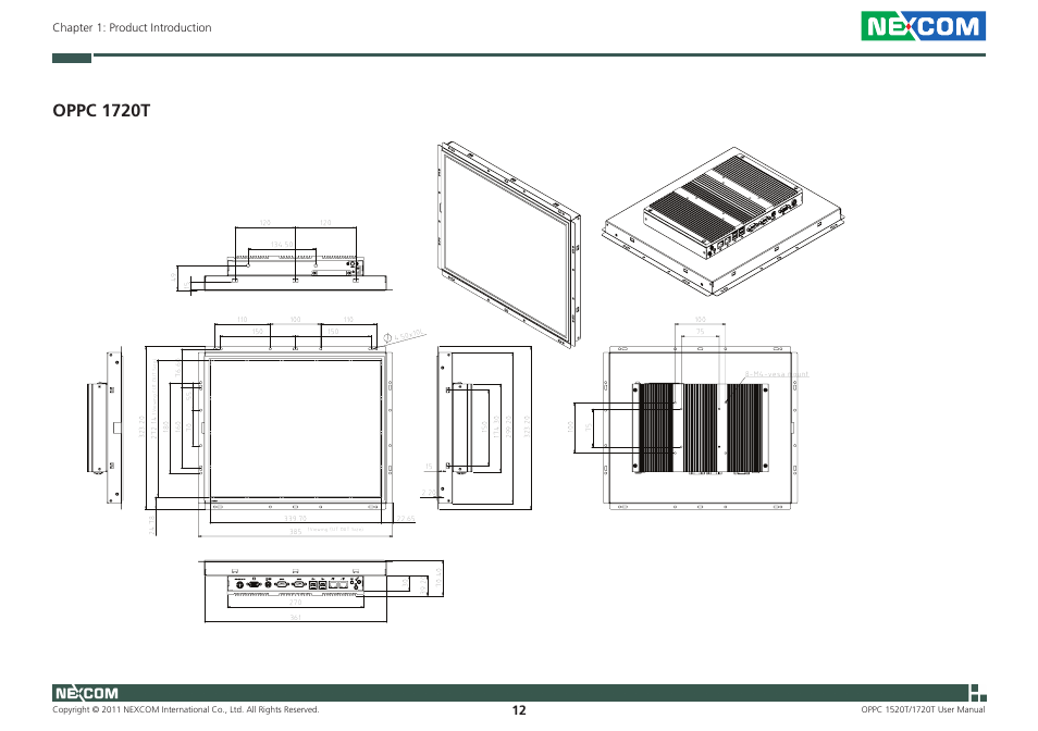 Oppc 1720t, Chapter 1: product introduction | NEXCOM OPPC 1520T User Manual | Page 27 / 110