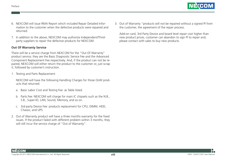 NEXCOM OPPC 1520T User Manual | Page 8 / 110