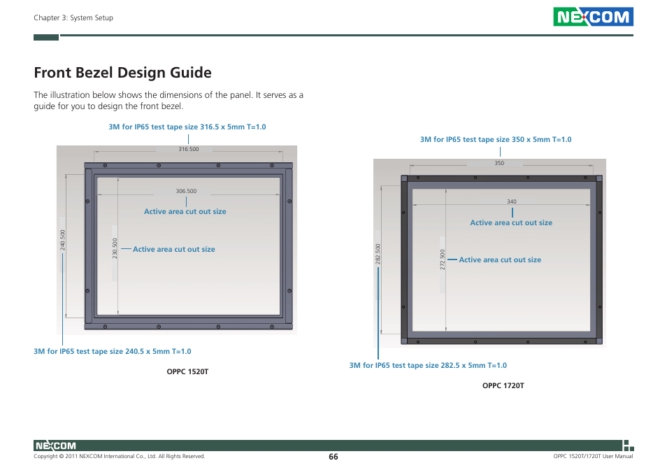 Front bezel design guide | NEXCOM OPPC 1520T User Manual | Page 81 / 110