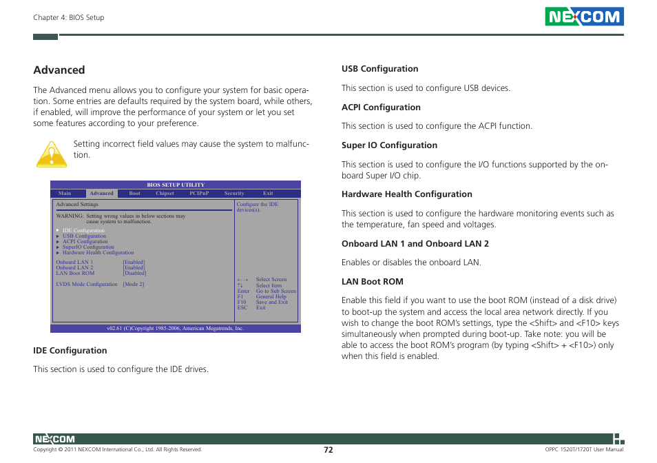 Advanced | NEXCOM OPPC 1520T User Manual | Page 87 / 110