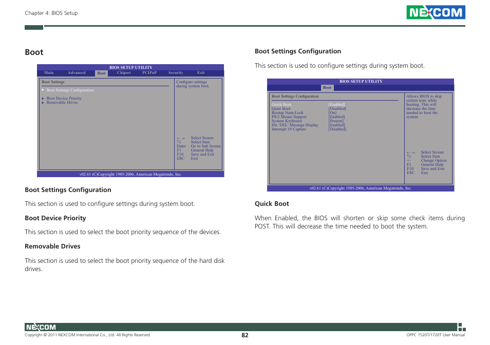 Boot | NEXCOM OPPC 1520T User Manual | Page 97 / 110