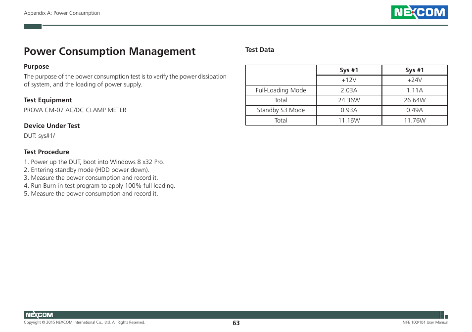 Power consumption management | NEXCOM NIFE 100 User Manual | Page 77 / 80