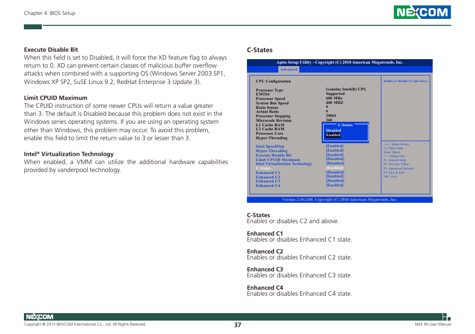 C-states | NEXCOM NISE 90 User Manual | Page 51 / 67