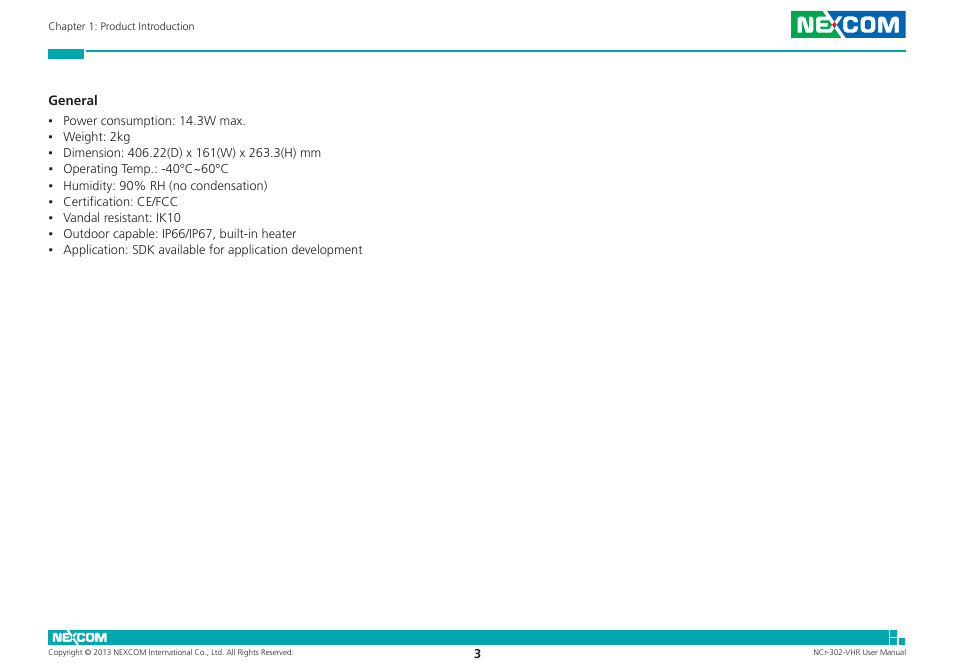 NEXCOM NCr-302-VHR User Manual | Page 13 / 66