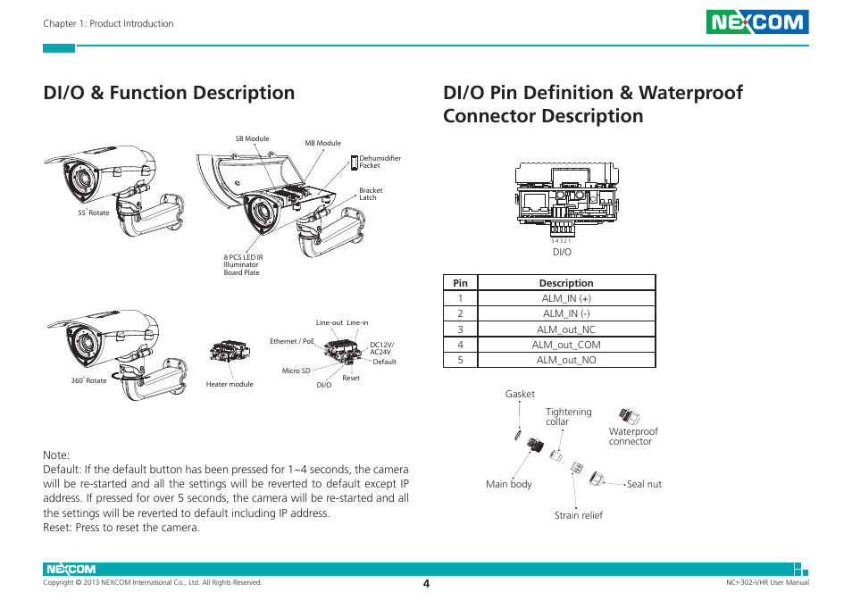 Di/do & function description | NEXCOM NCr-302-VHR User Manual | Page 14 / 66