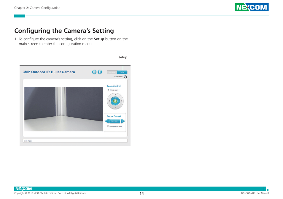 Configuring the camera’s setting | NEXCOM NCr-302-VHR User Manual | Page 24 / 66