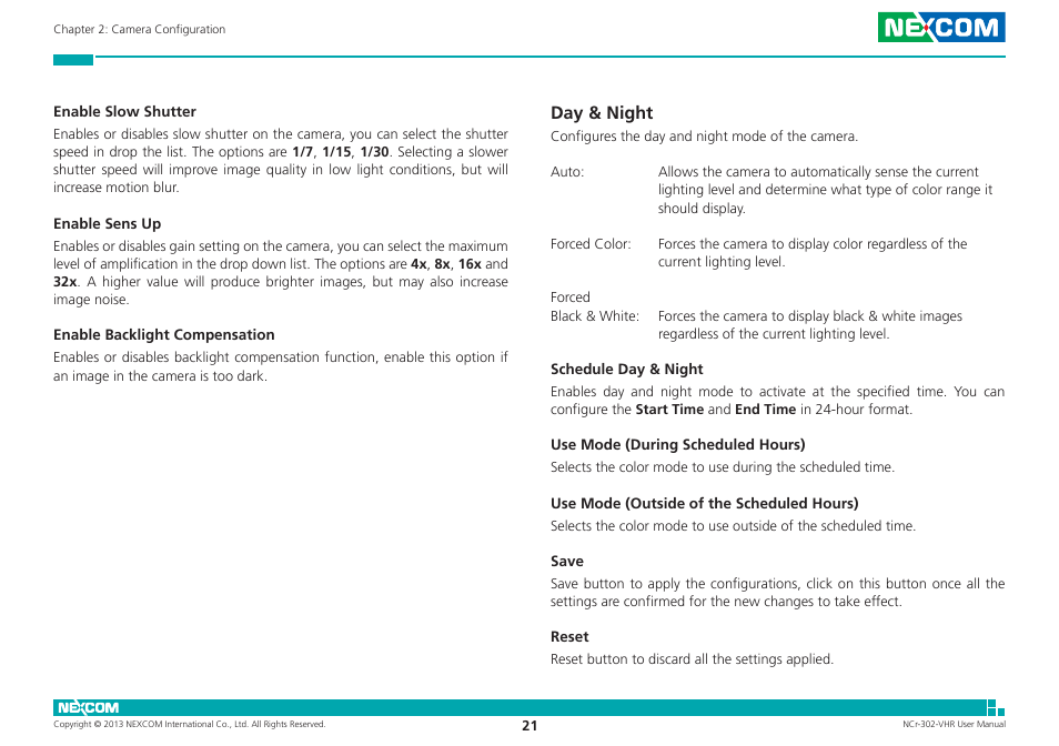 Day & night | NEXCOM NCr-302-VHR User Manual | Page 31 / 66