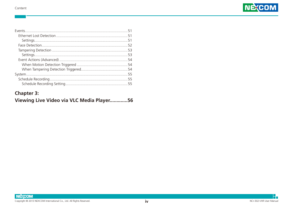 Chapter 3: viewing live video via vlc media player | NEXCOM NCr-302-VHR User Manual | Page 4 / 66