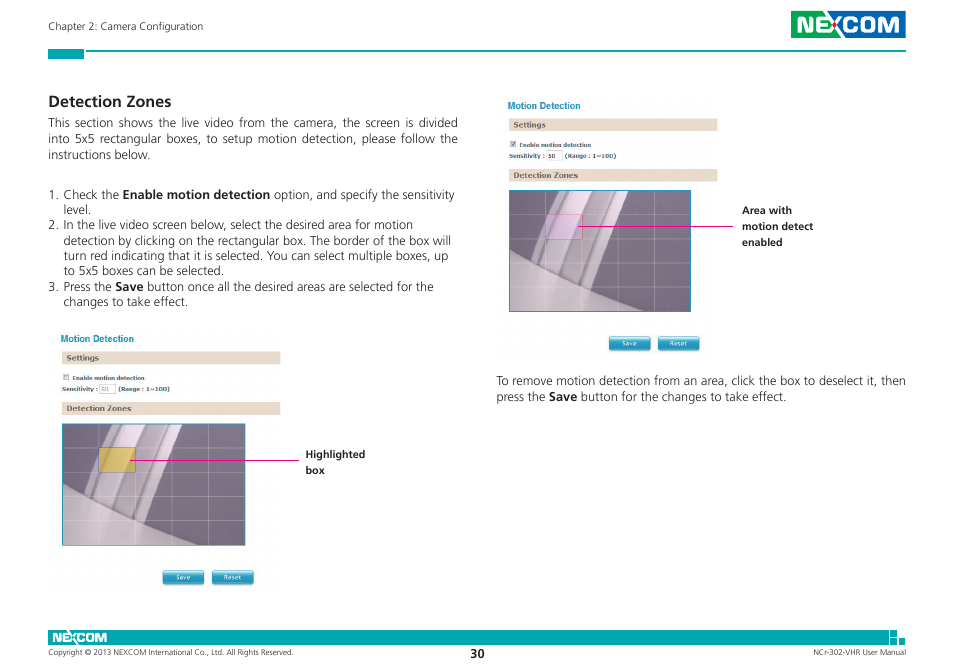 Detection zones | NEXCOM NCr-302-VHR User Manual | Page 40 / 66