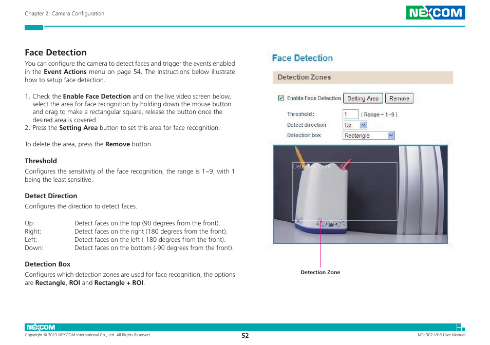 Face detection | NEXCOM NCr-302-VHR User Manual | Page 62 / 66