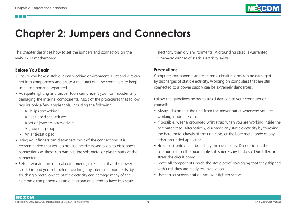 Chapter 2: jumpers and connectors | NEXCOM NViS 2280 User Manual | Page 22 / 98