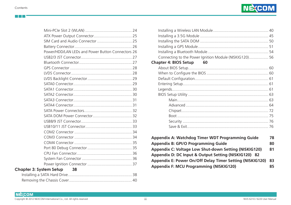 NEXCOM NViS 2280 User Manual | Page 3 / 98