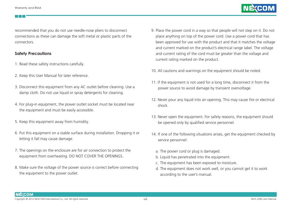 NEXCOM NViS 2280 User Manual | Page 8 / 98