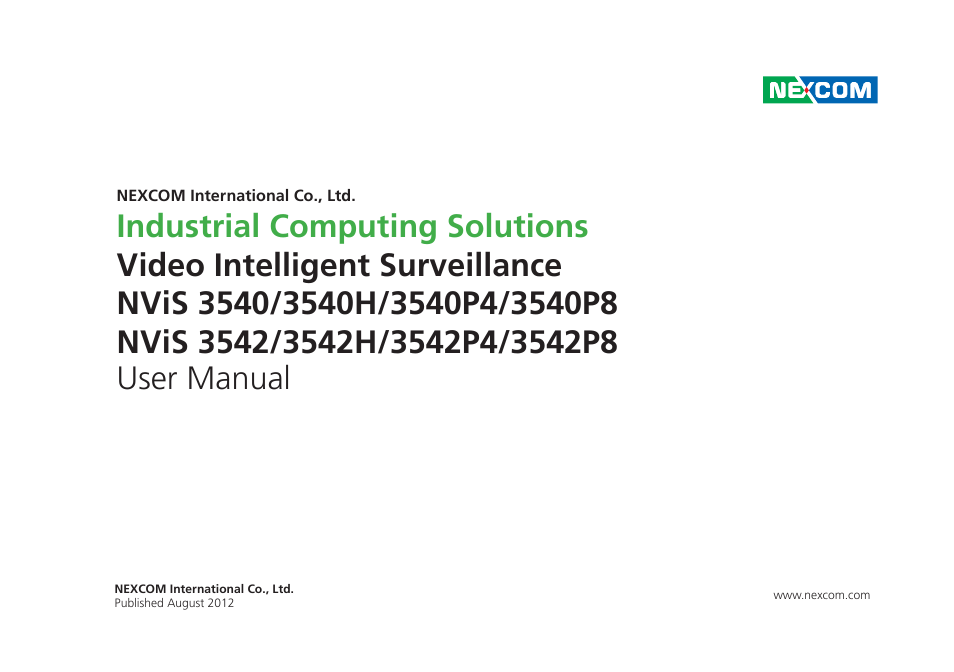 NEXCOM NViS 3542 User Manual | 159 pages