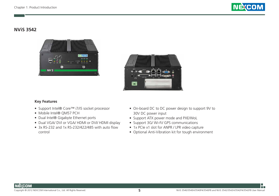 Nvis 3542 | NEXCOM NViS 3542 User Manual | Page 22 / 159