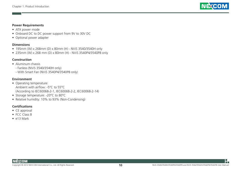 NEXCOM NViS 3542 User Manual | Page 27 / 159