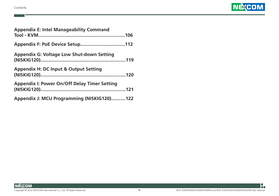 NEXCOM NViS 3542 User Manual | Page 4 / 159