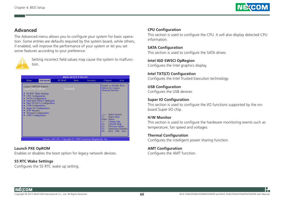 Advanced | NEXCOM NViS 3542 User Manual | Page 97 / 159