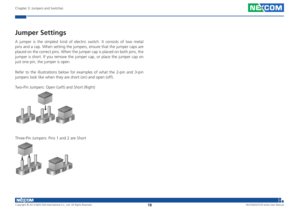 Jumper settings | NEXCOM NViS 3620 User Manual | Page 32 / 111
