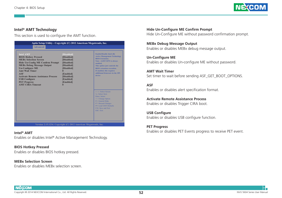 Intel, Amt technology | NEXCOM NViS 5604-i5 User Manual | Page 66 / 73