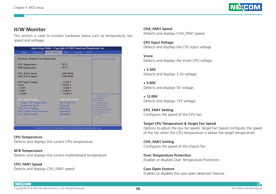 H/w monitor | NEXCOM NViS 5604-i5 User Manual | Page 70 / 73