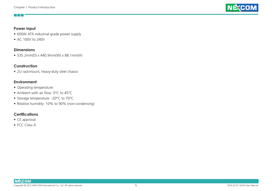 NEXCOM NViS 6220 User Manual | Page 18 / 79