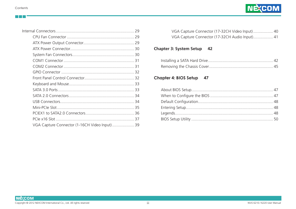 NEXCOM NViS 6220 User Manual | Page 3 / 79