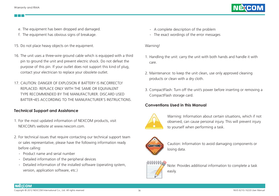 NEXCOM NViS 6220 User Manual | Page 9 / 79