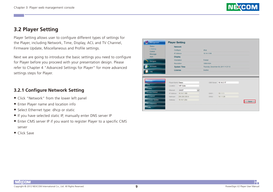 2 player setting | NEXCOM PDSP 0811 User Manual | Page 12 / 55