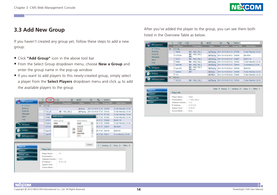 3 add new group | NEXCOM CMS 1100 User Manual | Page 17 / 56