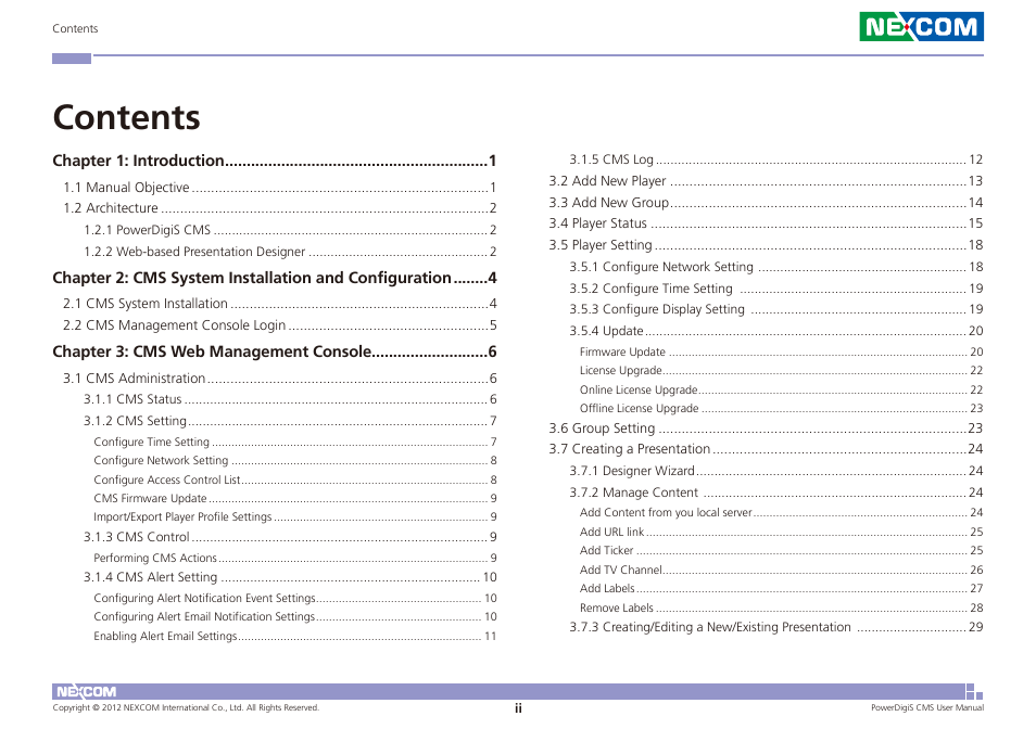 NEXCOM CMS 1100 User Manual | Page 2 / 56