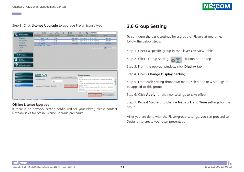 6 group setting | NEXCOM CMS 1100 User Manual | Page 26 / 56