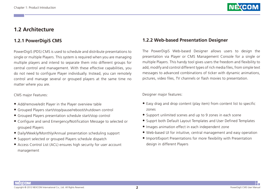 2 architecture | NEXCOM CMS 1100 User Manual | Page 5 / 56