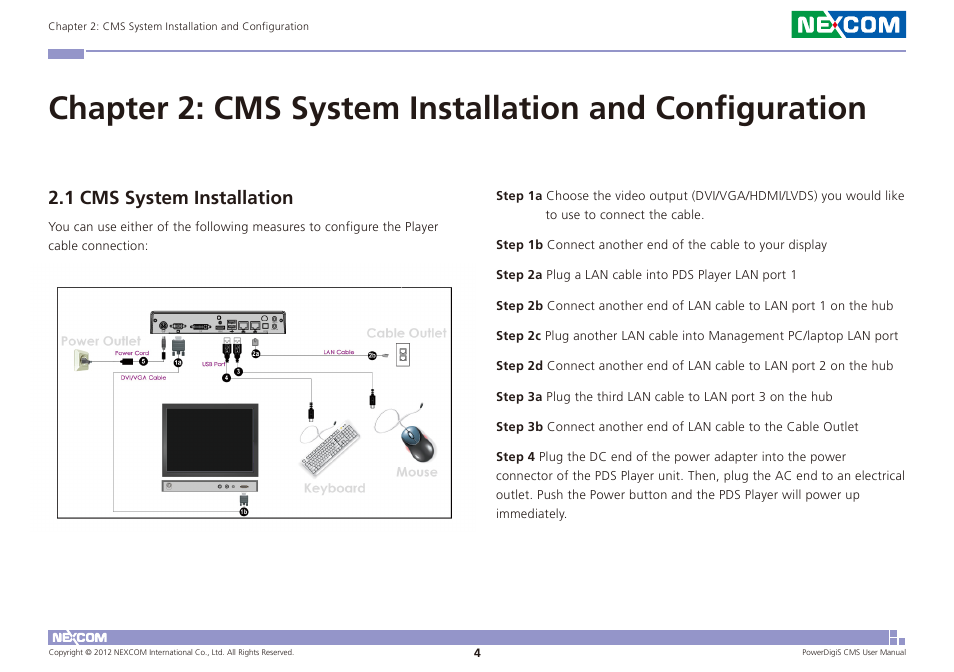 1 cms system installation | NEXCOM CMS 1100 User Manual | Page 7 / 56