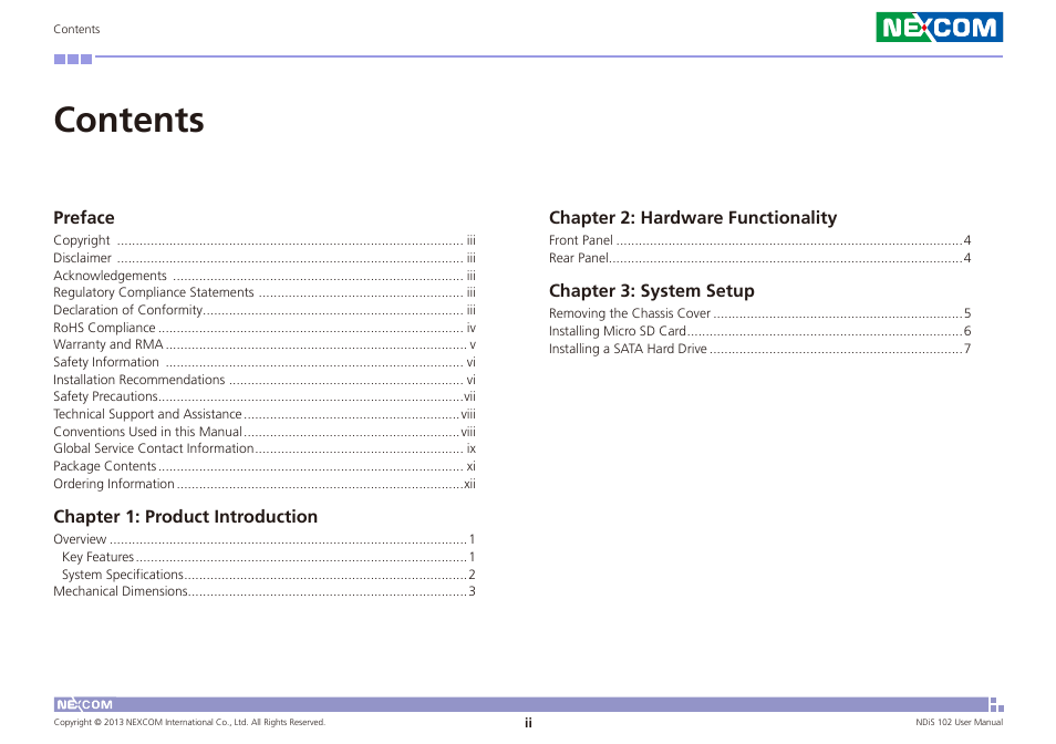 NEXCOM NDiS 102 User Manual | Page 2 / 20