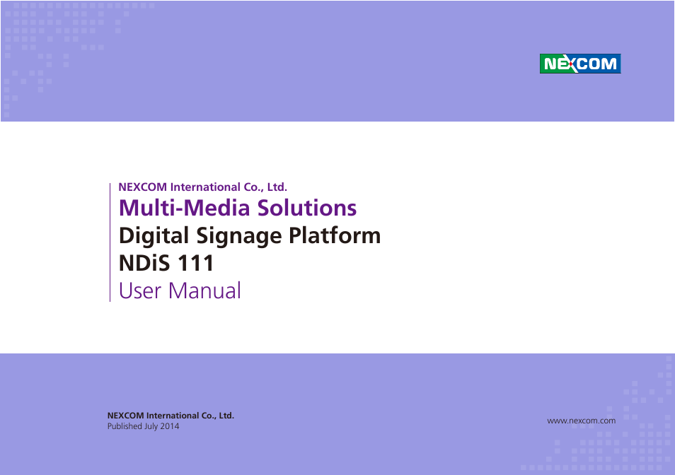 NEXCOM NDiS 111 User Manual | 38 pages