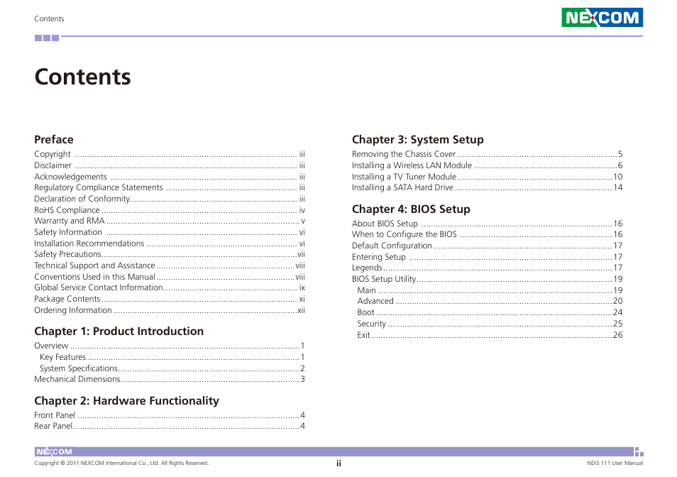 NEXCOM NDiS 111 User Manual | Page 2 / 38