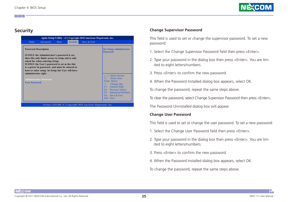 Security | NEXCOM NDiS 111 User Manual | Page 37 / 38