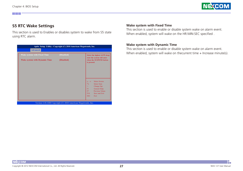 S5 rtc wake settings | NEXCOM NDiS 127 User Manual | Page 52 / 66